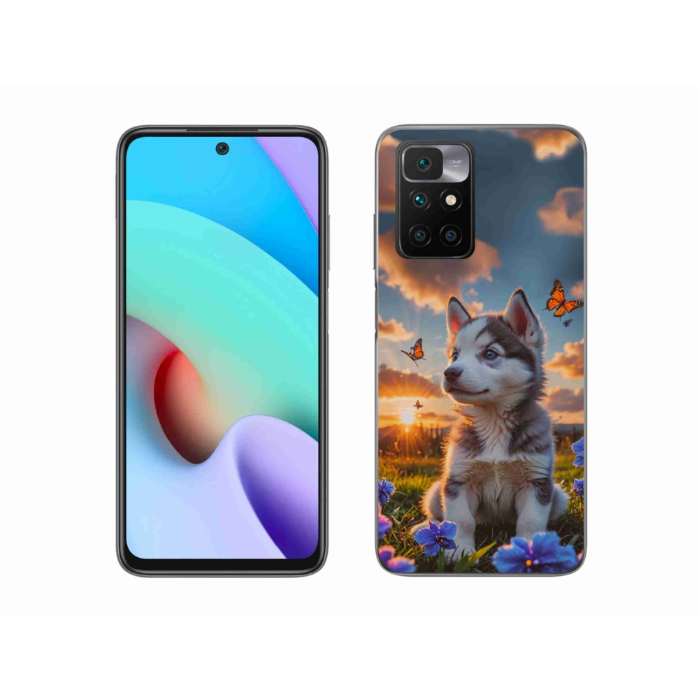 Gélový kryt mmCase na Xiaomi Redmi 10/Redmi 10 (2022) - husky pri západe slnka