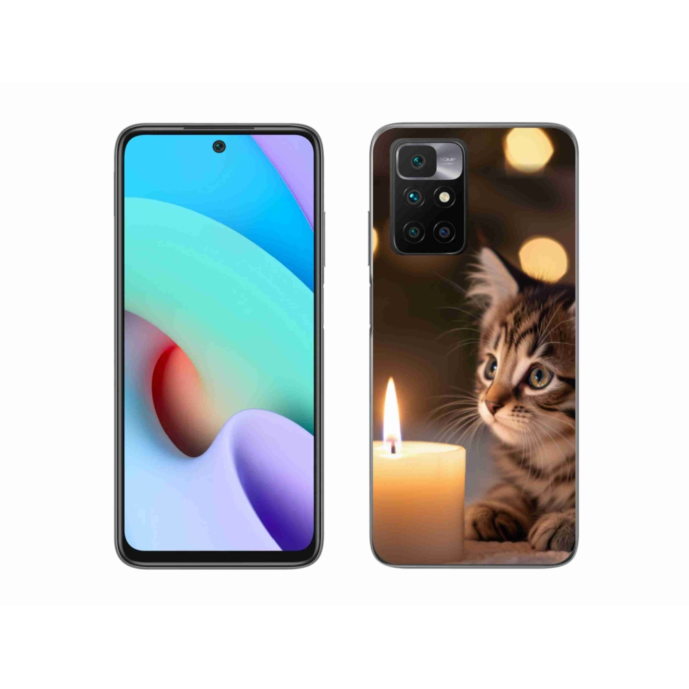 Gélový kryt mmCase na Xiaomi Redmi 10/Redmi 10 (2022) - mačiatko a sviečka