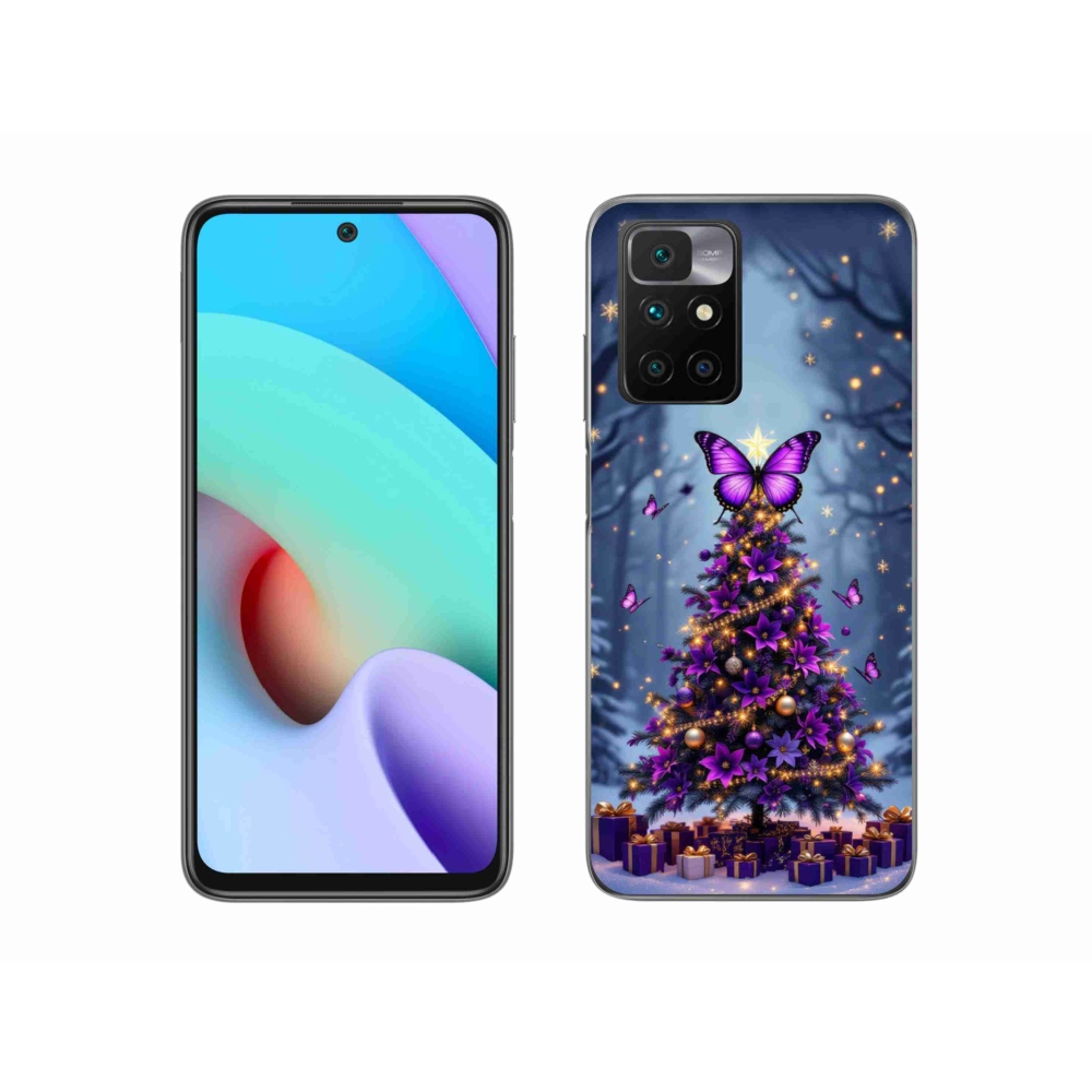 Gélový kryt mmCase na Xiaomi Redmi 10/Redmi 10 (2022) - motýlí vianočný stromček