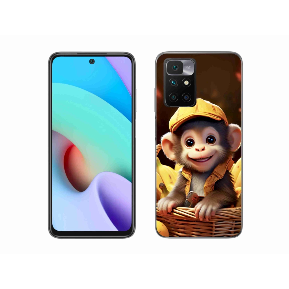 Gélový kryt mmCase na Xiaomi Redmi 10/Redmi 10 (2022) - opice v košíku