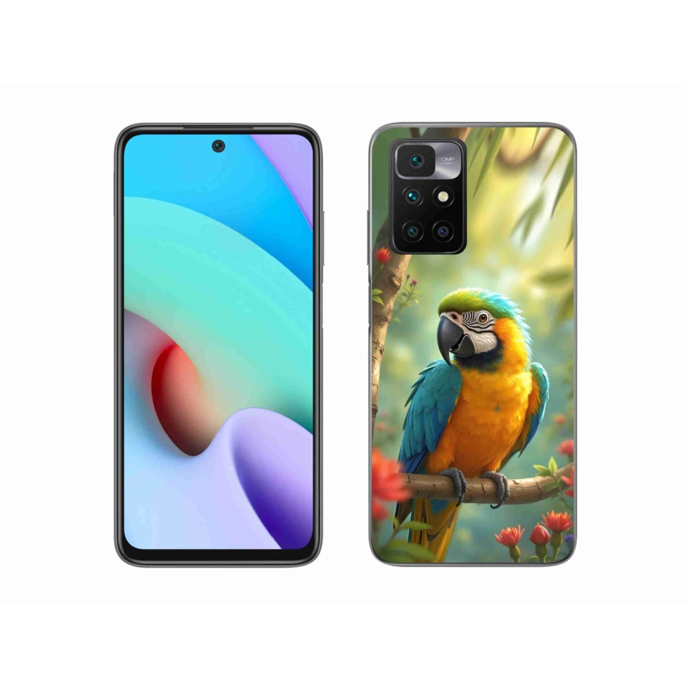 Gélový kryt mmCase na Xiaomi Redmi 10/Redmi 10 (2022) - papagáj ara modrožltá