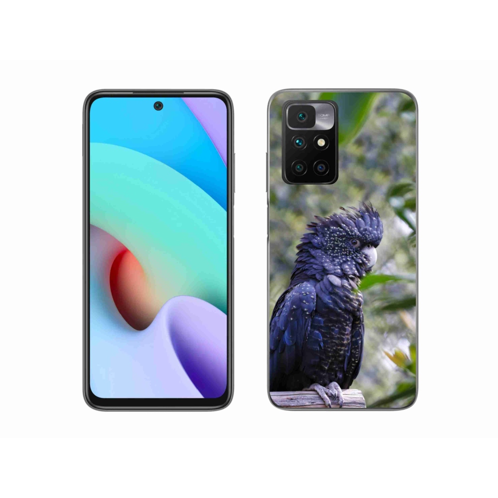 Gélový kryt mmCase na Xiaomi Redmi 10/Redmi 10 (2022) - papagáj kakadu čierny