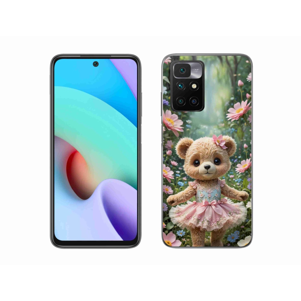 Gélový kryt mmCase na Xiaomi Redmi 10/Redmi 10 (2022) - roztomilý medvedík v kvetoch