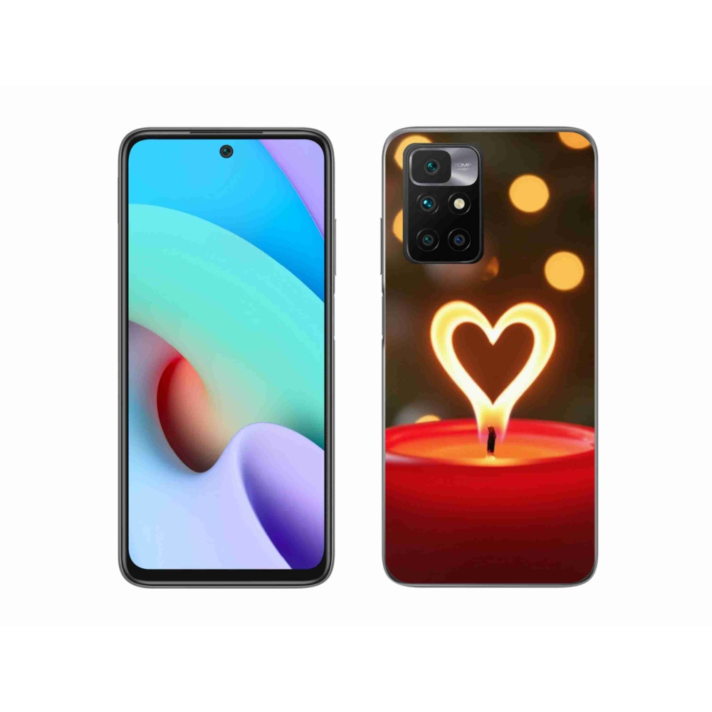 Gélový kryt mmCase na Xiaomi Redmi 10/Redmi 10 (2022) - srdce z plameňa