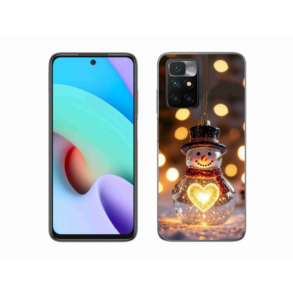 Gélový kryt mmCase na Xiaomi Redmi 10/Redmi 10 (2022) - svietiaci vianočný snehuliak