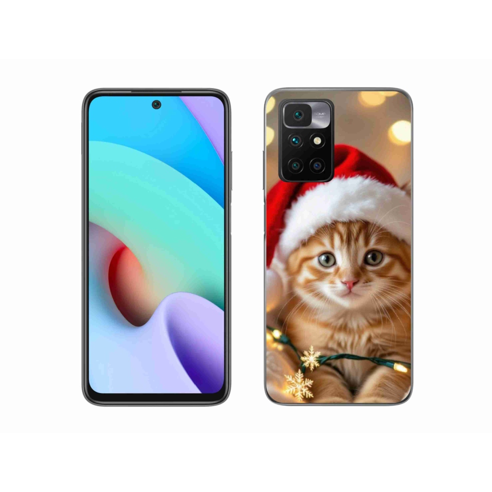 Gélový kryt mmCase na Xiaomi Redmi 10/Redmi 10 (2022) - vianočné mačiatko