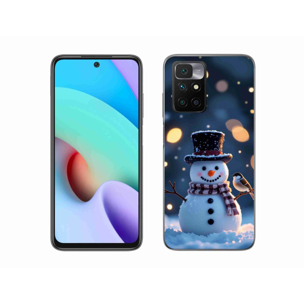 Gélový kryt mmCase na Xiaomi Redmi 10/Redmi 10 (2022) - vianočný snehuliak
