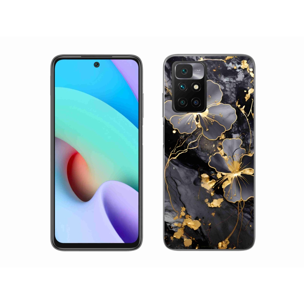 Gélový kryt mmCase na Xiaomi Redmi 10/Redmi 10 (2022) - zlaté kvety