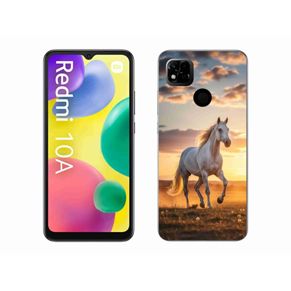 Gélový kryt mmCase na Xiaomi Redmi 10A - bežiaci biely kôň 2