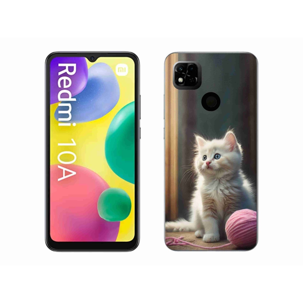 Gélový kryt mmCase na Xiaomi Redmi 10A - biele mačiatko 2