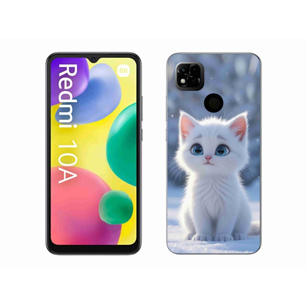 Gélový kryt mmCase na Xiaomi Redmi 10A - biele mačiatko 3