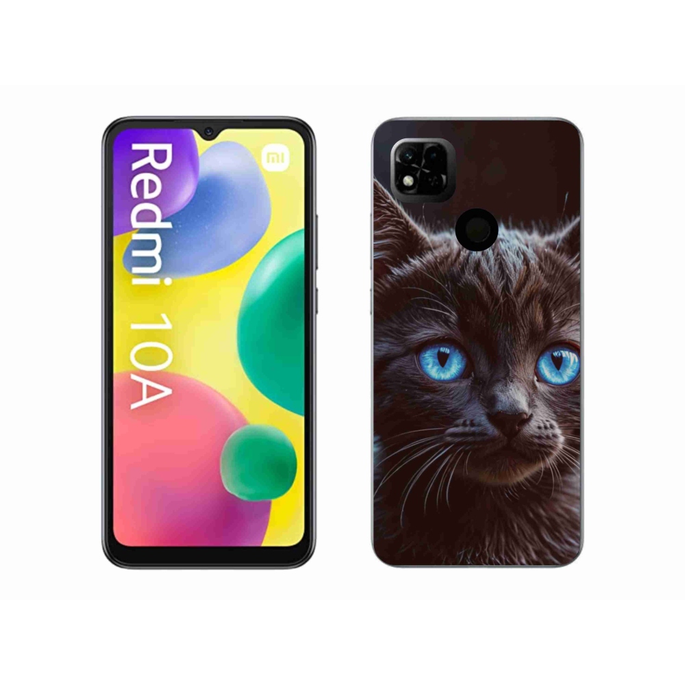 Gélový kryt mmCase na Xiaomi Redmi 10A - čierne mačiatko 2