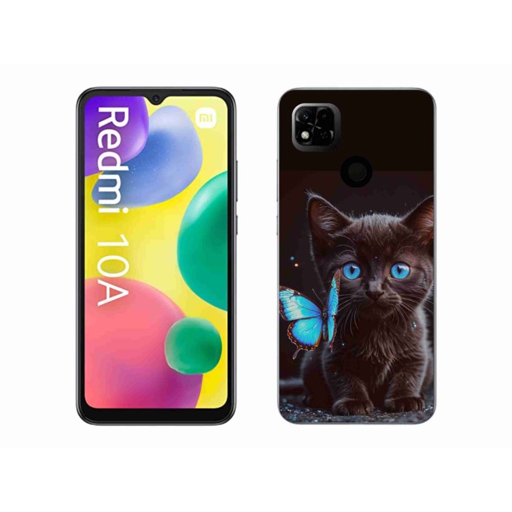Gélový kryt mmCase na Xiaomi Redmi 10A - čierne mačiatko 3