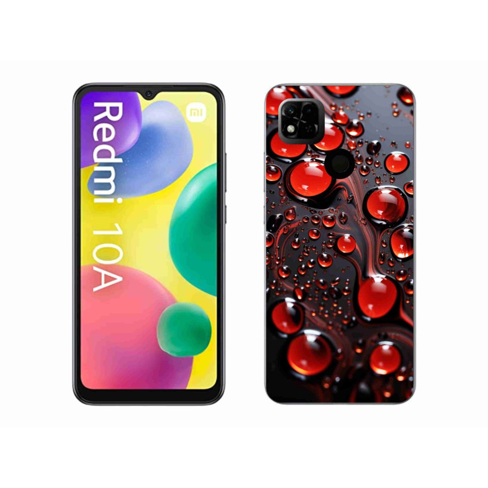 Gélový kryt mmCase na Xiaomi Redmi 10A - červené kvapky 2