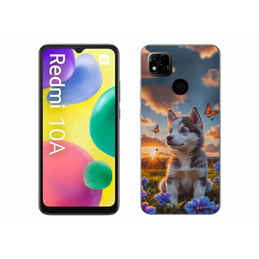 Gélový kryt mmCase na Xiaomi Redmi 10A - husky pri západe slnka