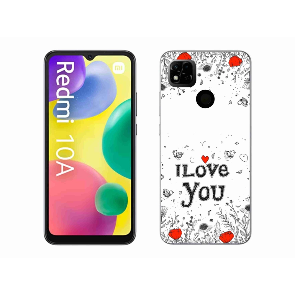 Gélový kryt mmCase na Xiaomi Redmi 10A - I love you biele pozadie