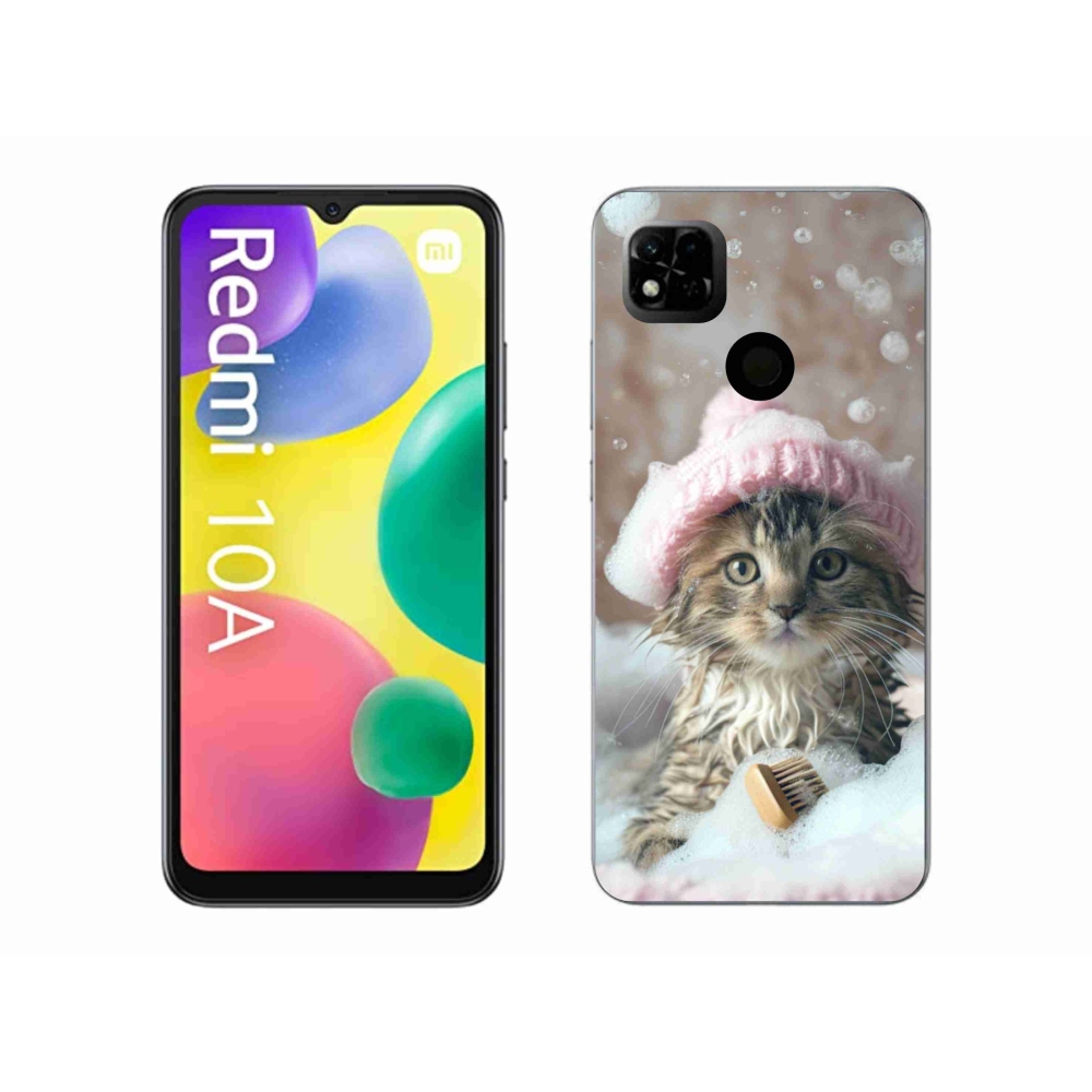 Gélový kryt mmCase na Xiaomi Redmi 10A - mačiatko a kúpeľ