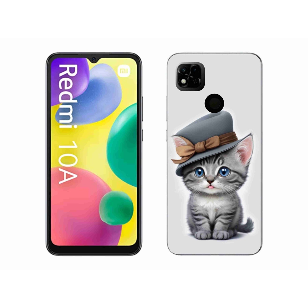 Gélový kryt mmCase na Xiaomi Redmi 10A - mačiatko s klobúkom