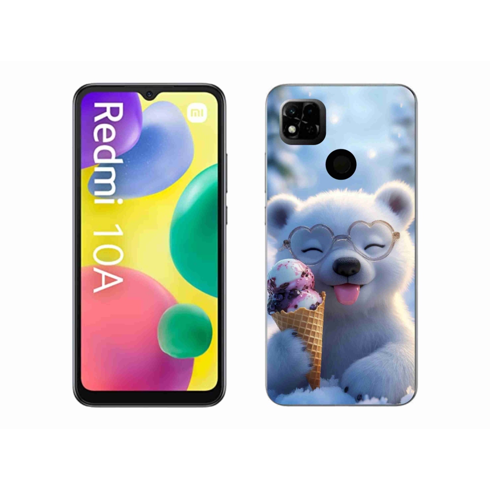 Gélový kryt mmCase na Xiaomi Redmi 10A - medvedík so zmrzlinou