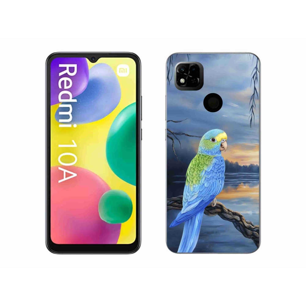 Gélový kryt mmCase na Xiaomi Redmi 10A - modrý papagáj