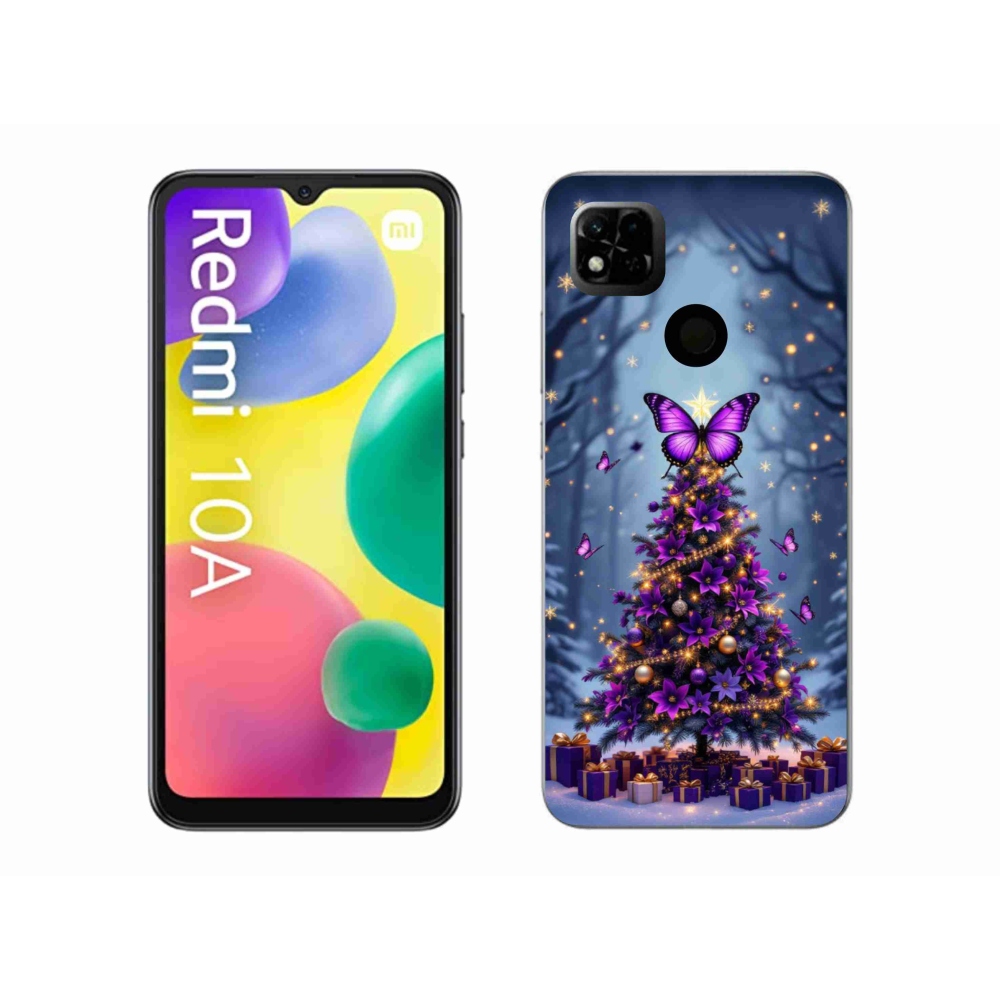 Gélový kryt mmCase na Xiaomi Redmi 10A - motýlí vianočný stromček