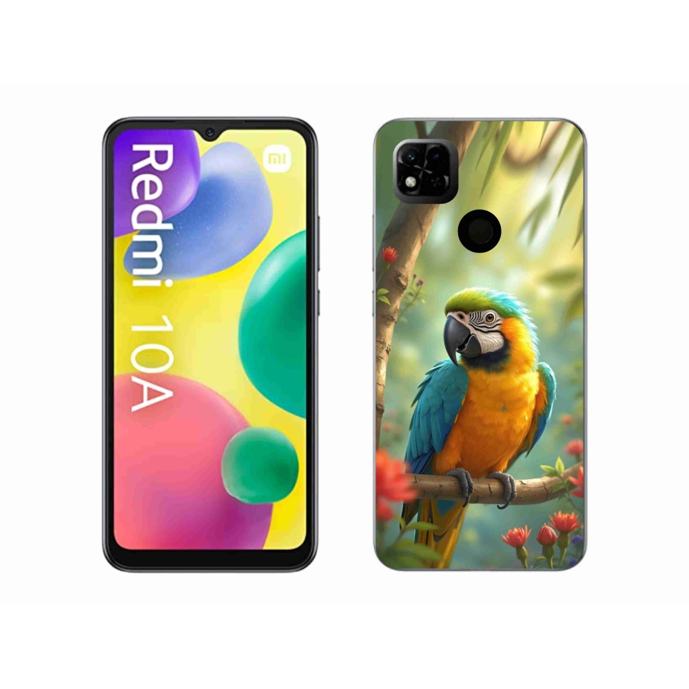 Gélový kryt mmCase na Xiaomi Redmi 10A - papagáj ara modrožltá