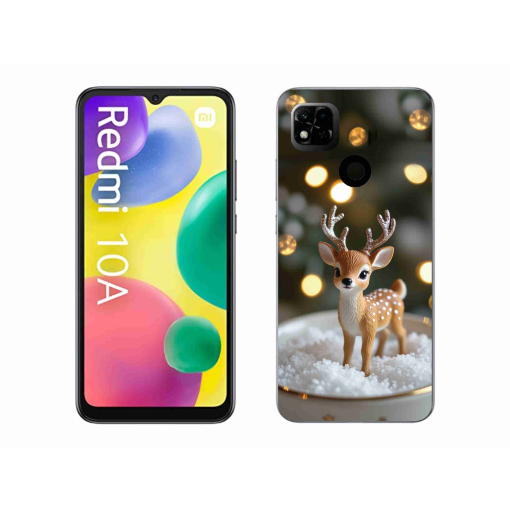 Gélový kryt mmCase na Xiaomi Redmi 10A - roztomilý vianočný jeleň