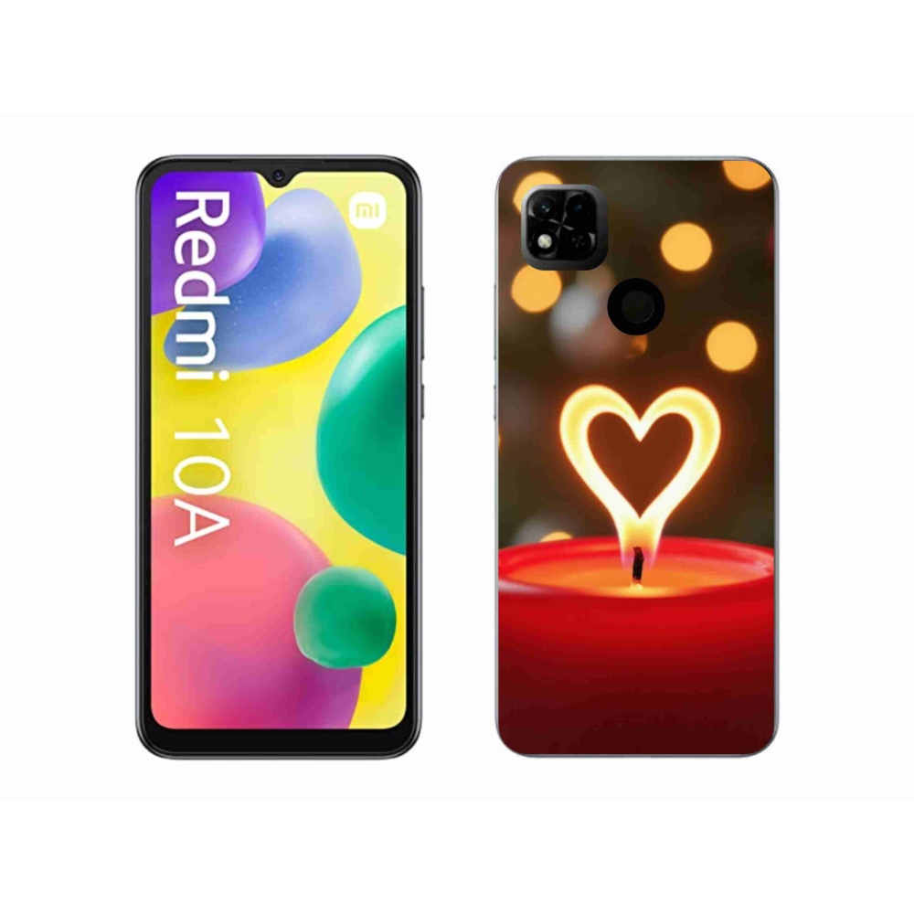 Gélový kryt mmCase na Xiaomi Redmi 10A - srdce z plameňa
