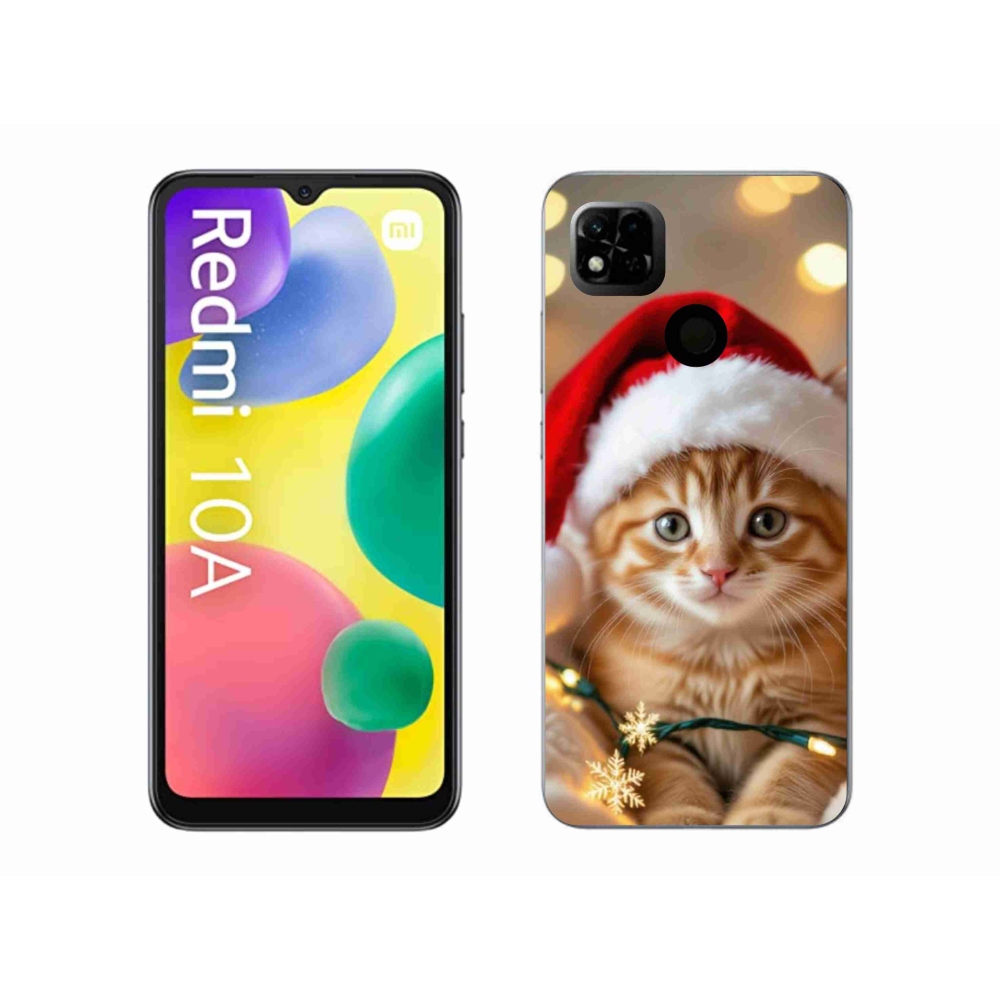 Gélový kryt mmCase na Xiaomi Redmi 10A - vianočné mačiatko