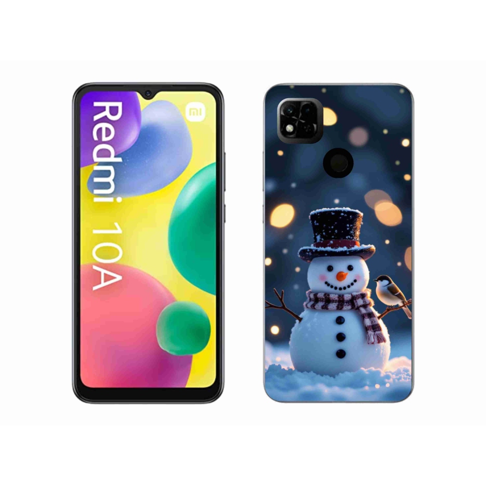 Gélový kryt mmCase na Xiaomi Redmi 10A - vianočný snehuliak