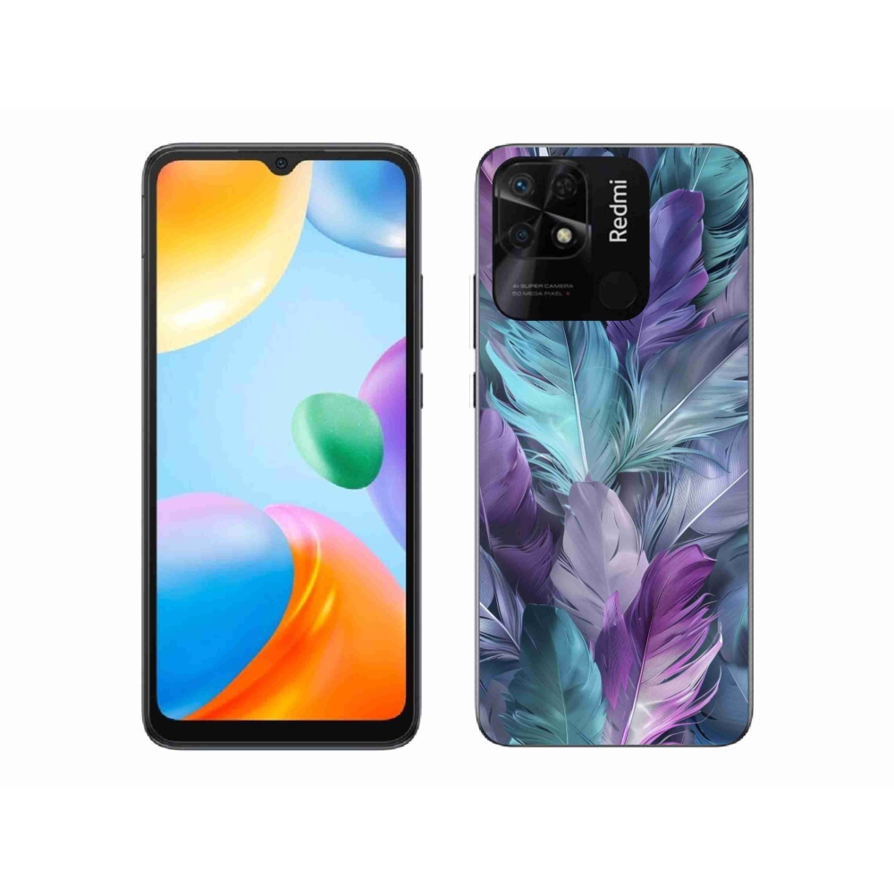 Gélový kryt mmCase na Xiaomi Redmi 10C - farebné perie 2