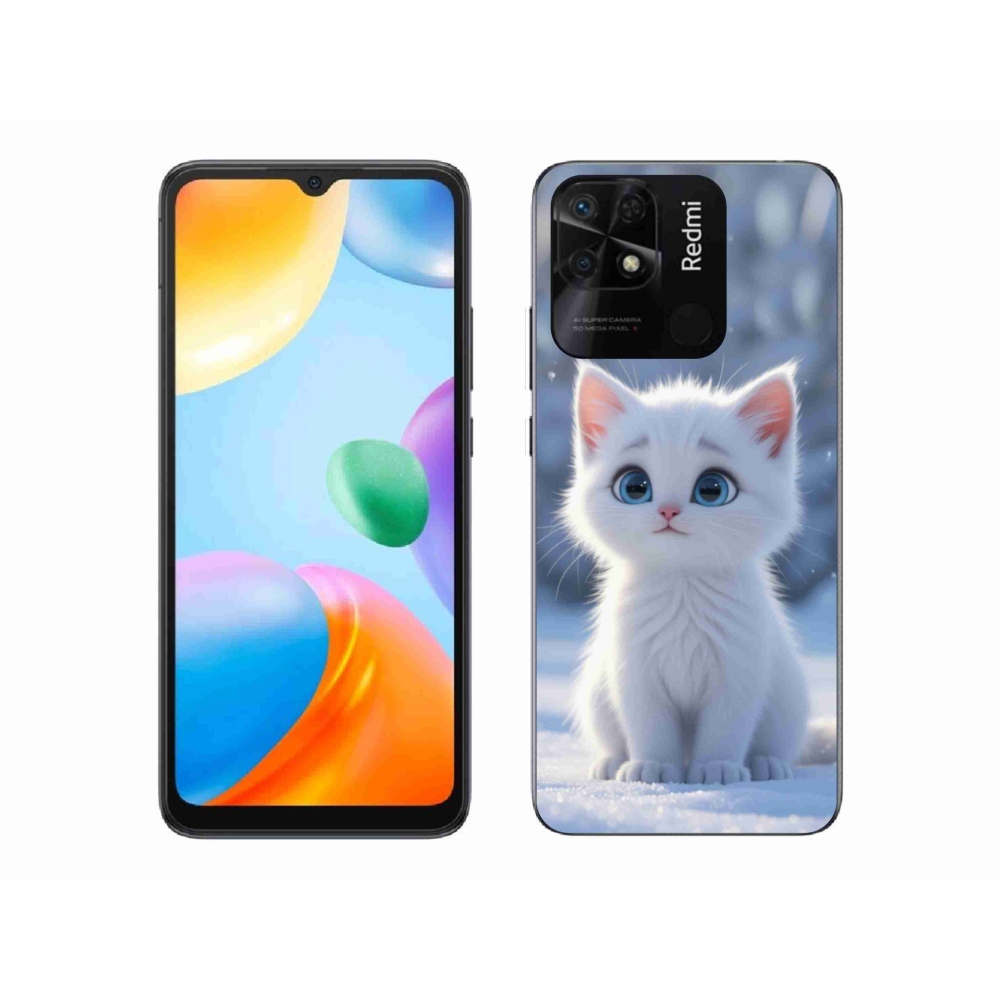 Gélový kryt mmCase na Xiaomi Redmi 10C - biele mačiatko 3