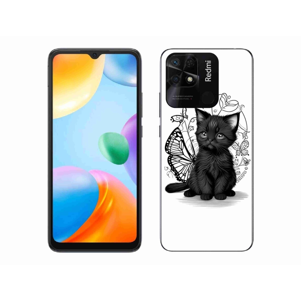 Gélový kryt mmCase na Xiaomi Redmi 10C - čierne mačiatko