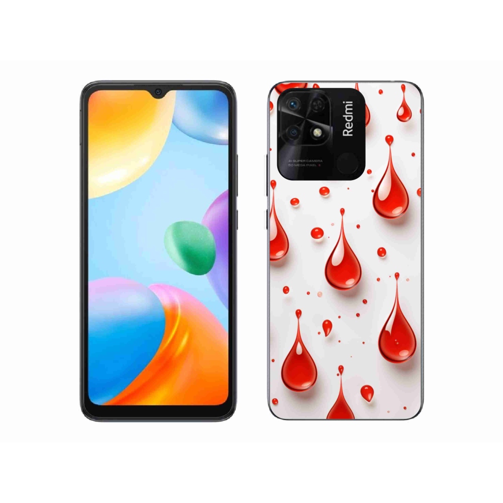 Gélový kryt mmCase na Xiaomi Redmi 10C - červené kvapky