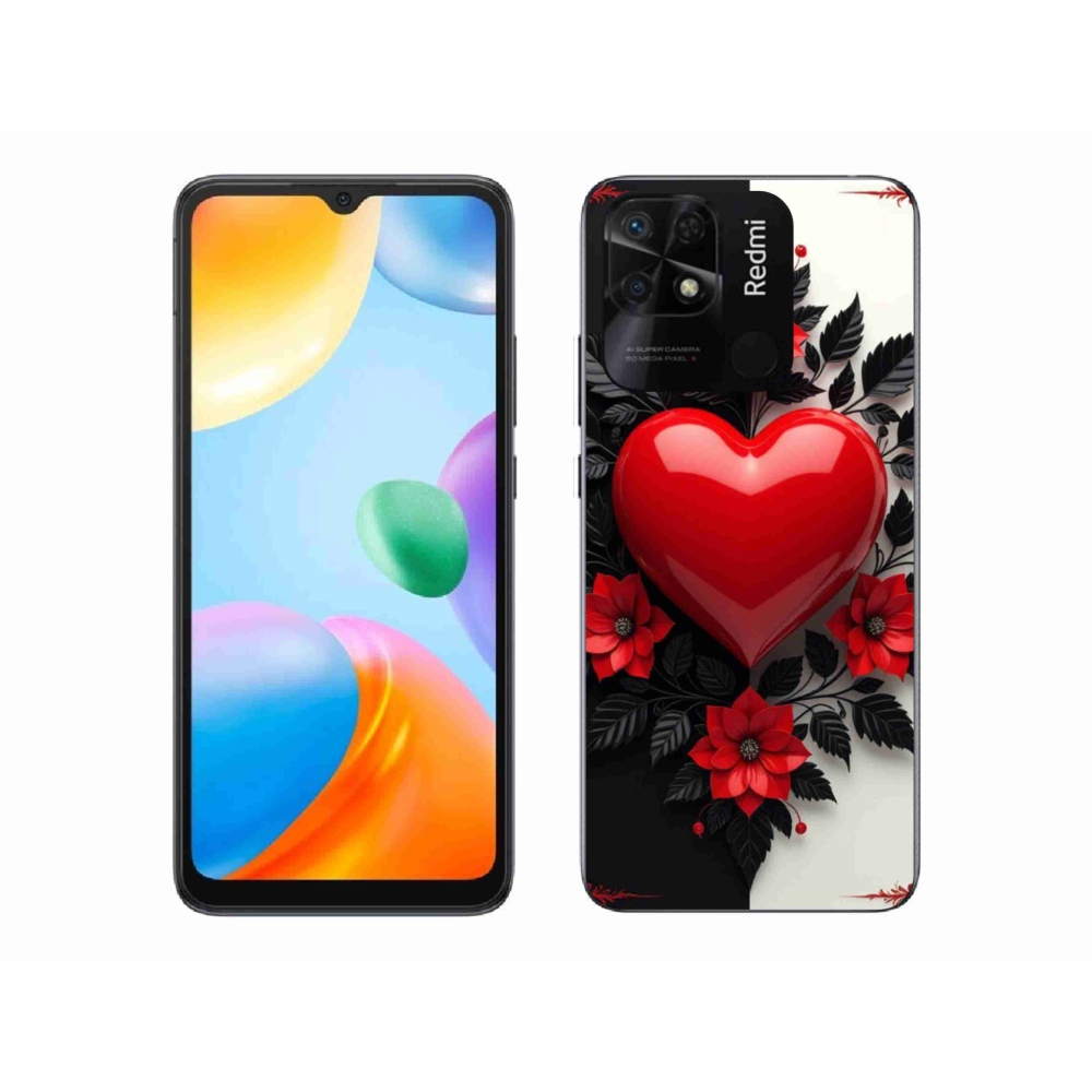 Gélový kryt mmCase na Xiaomi Redmi 10C - červené srdce