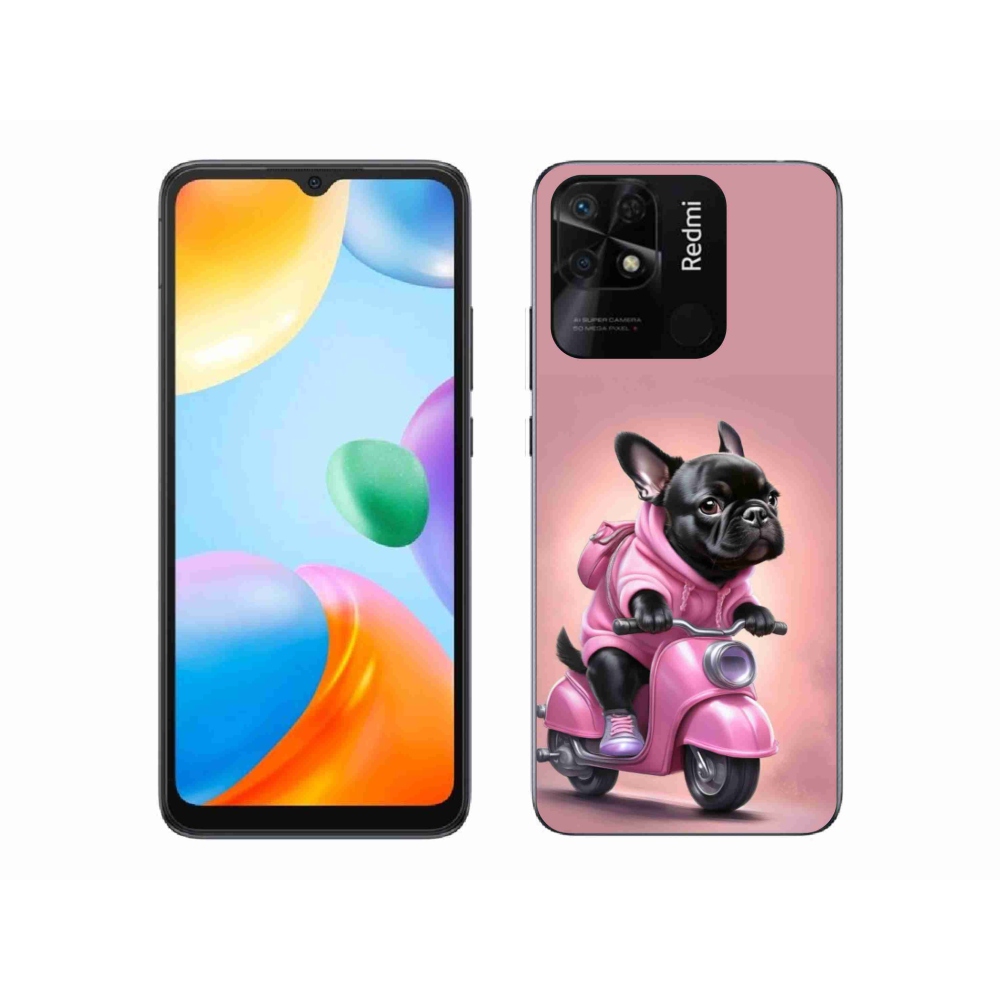 Gélový kryt mmCase na Xiaomi Redmi 10C - francúzsky buldoček na skútri