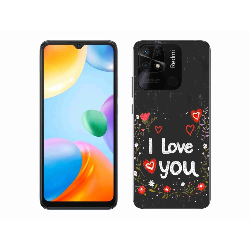 Gélový kryt mmCase na Xiaomi Redmi 10C - I love you čierne pozadie