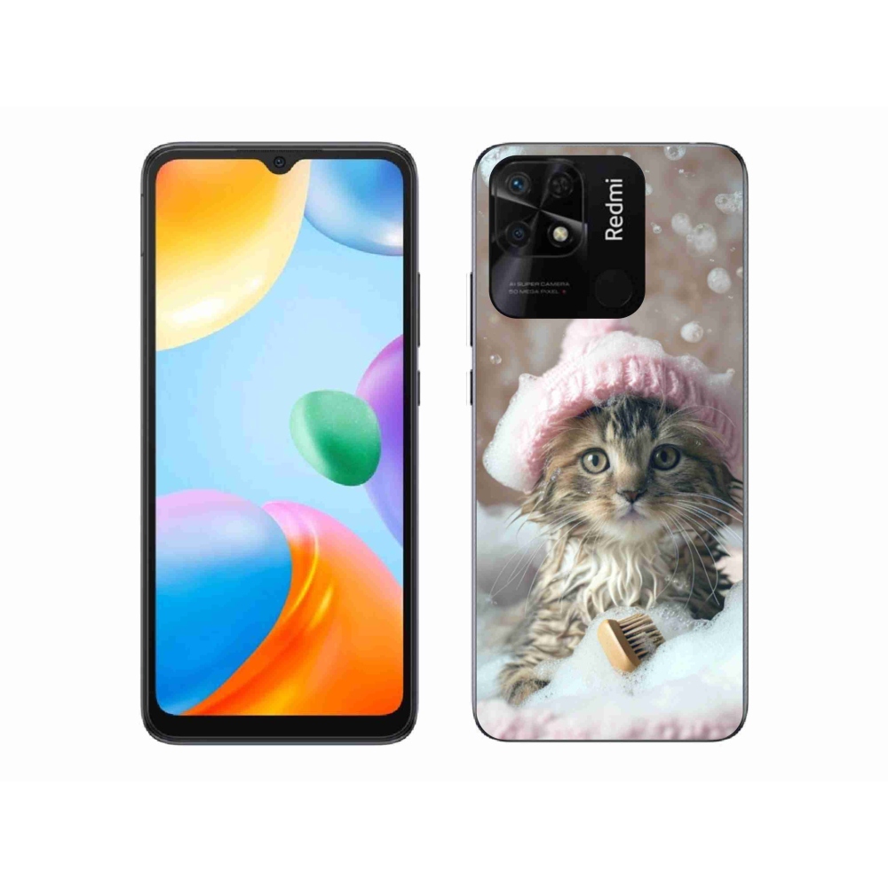 Gélový kryt mmCase na Xiaomi Redmi 10C - mačiatko a kúpeľ