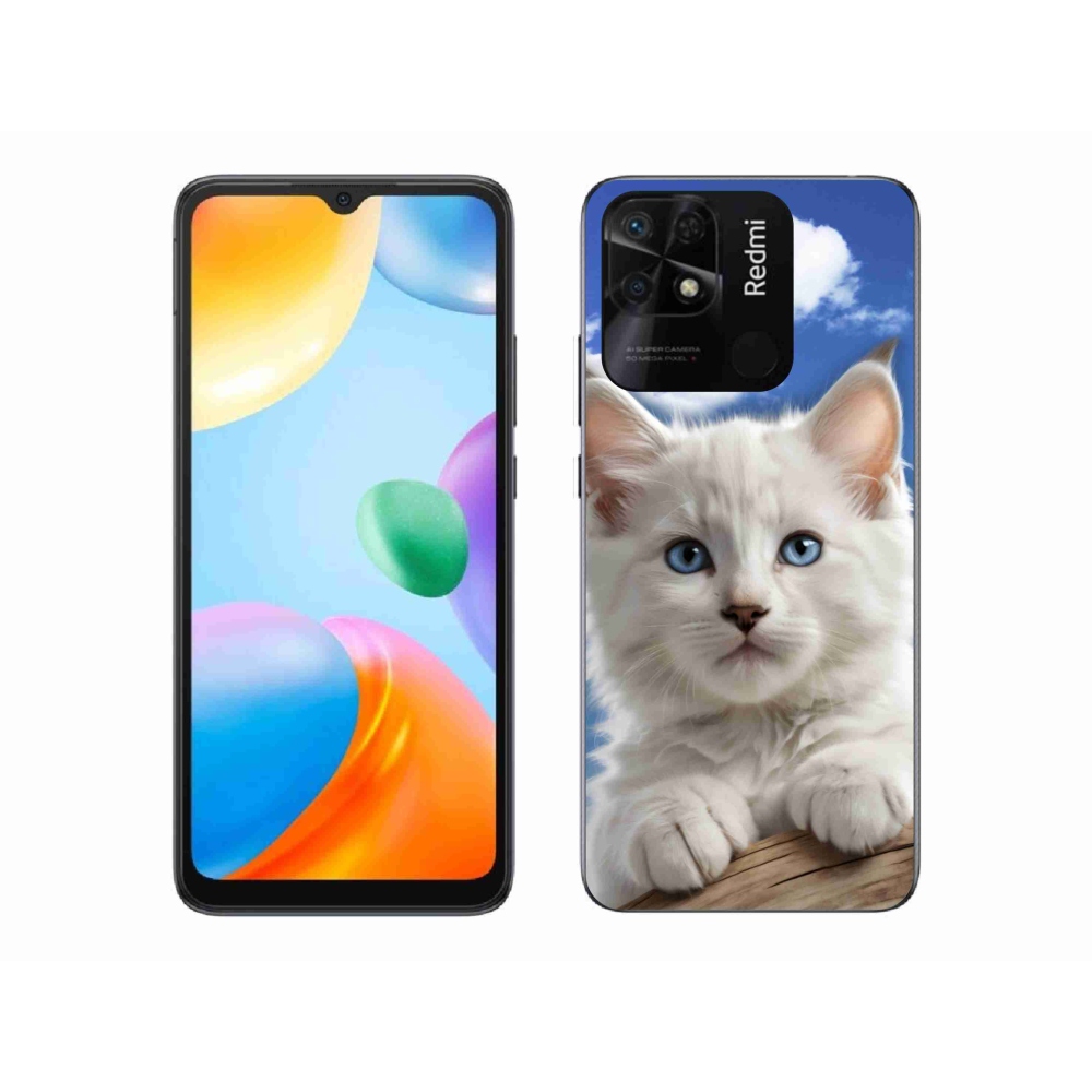 Gélový kryt mmCase na Xiaomi Redmi 10C - mačiatko a oblaky