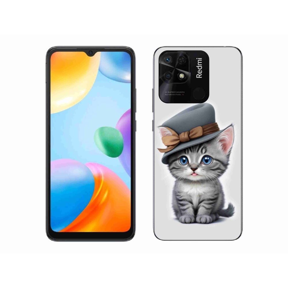 Gélový kryt mmCase na Xiaomi Redmi 10C - mačiatko s klobúkom