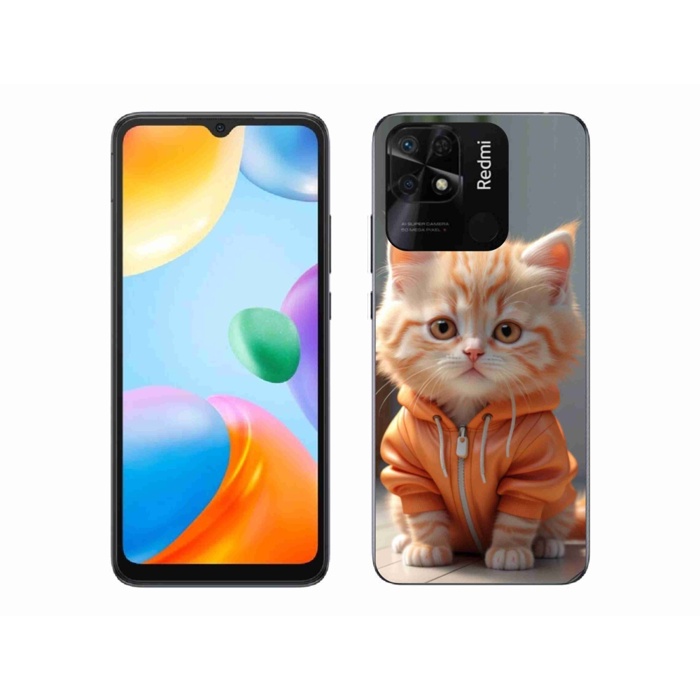 Gélový kryt mmCase na Xiaomi Redmi 10C - mačiatko v mikine