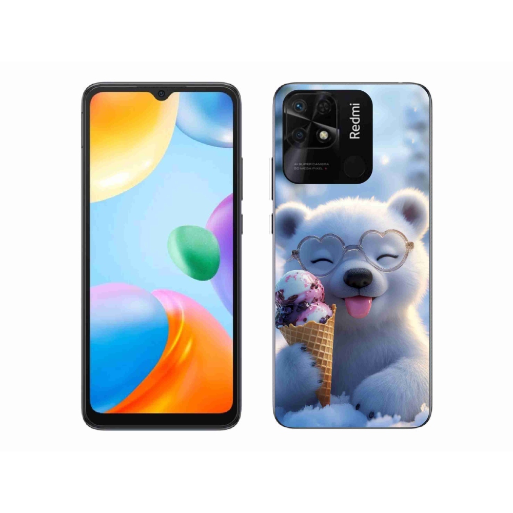 Gélový kryt mmCase na Xiaomi Redmi 10C - medvedík so zmrzlinou
