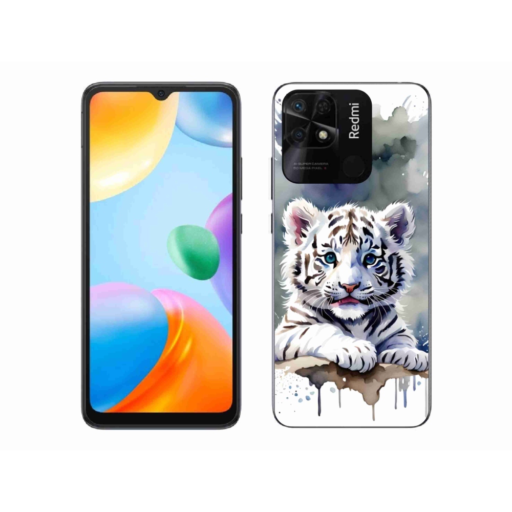 Gélový kryt mmCase na Xiaomi Redmi 10C - mláďa bieleho tigra