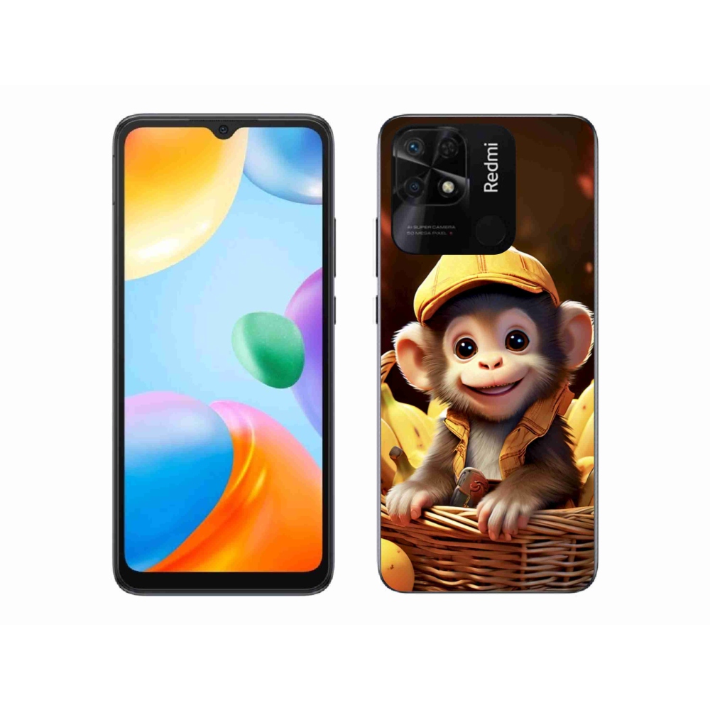 Gélový kryt mmCase na Xiaomi Redmi 10C - opice v košíku