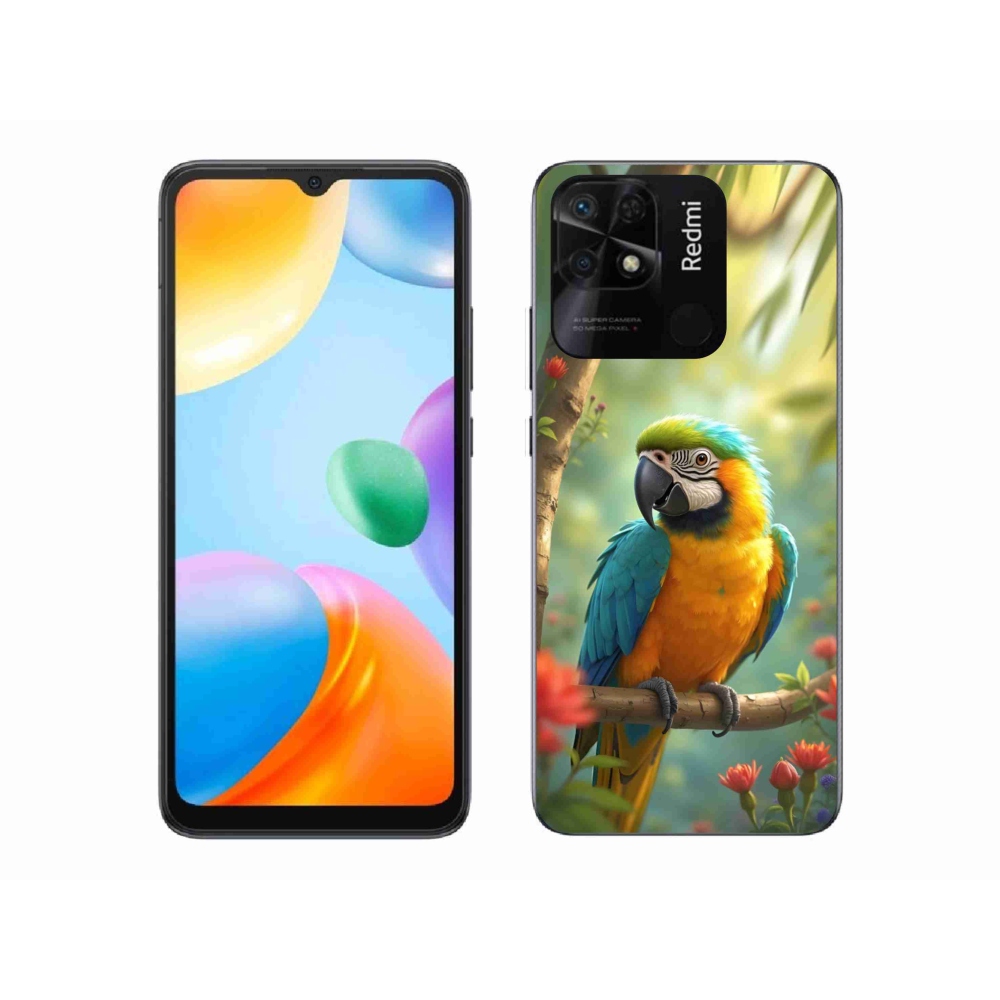 Gélový kryt mmCase na Xiaomi Redmi 10C - papagáj ara modrožltá