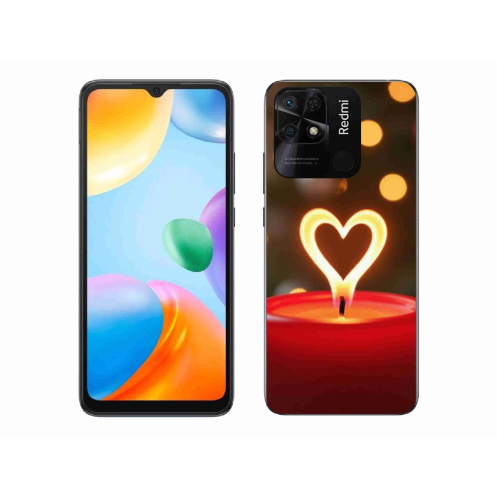 Gélový kryt mmCase na Xiaomi Redmi 10C - srdce z plameňa