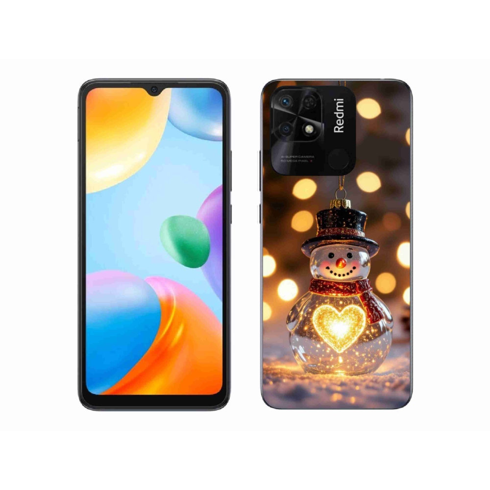 Gélový kryt mmCase na Xiaomi Redmi 10C - svietiaci vianočný snehuliak