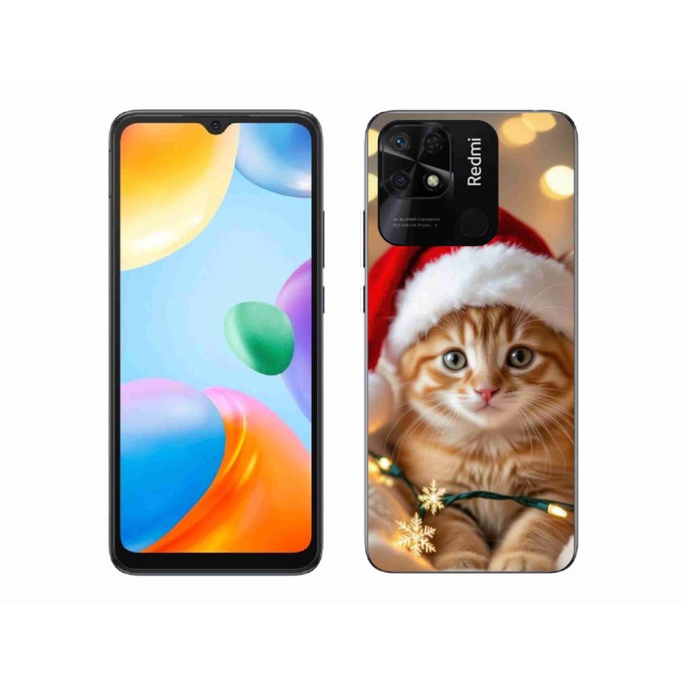 Gélový kryt mmCase na Xiaomi Redmi 10C - vianočné mačiatko