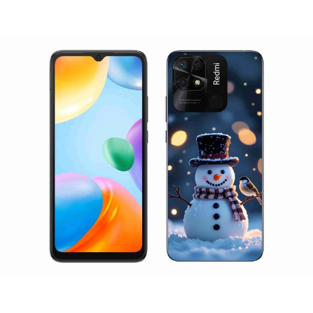 Gélový kryt mmCase na Xiaomi Redmi 10C - vianočný snehuliak