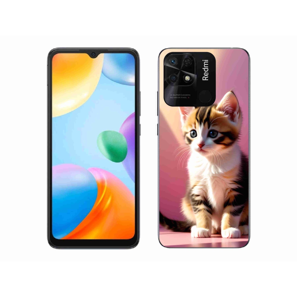 Gélový kryt mmCase na Xiaomi Redmi 10C - zvedavé mačiatko 2